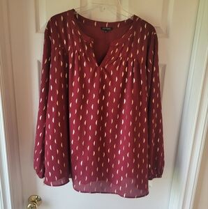 Papermoon Burgundy Blouse with Gold Accents